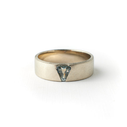 Ellis Band - .46ct Icy Pale Blue Geo Montana Sapphire