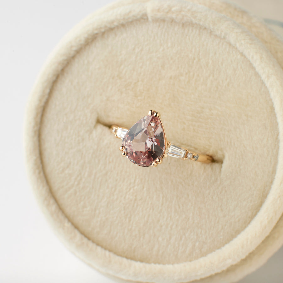 Sylvie Ring - 2.14 Carat Peach Pear Sapphire