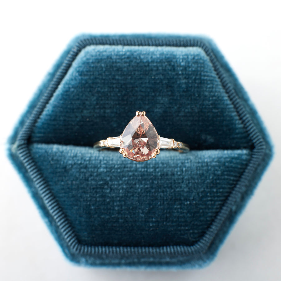 Sylvie Ring - 2.14 Carat Peach Pear Sapphire