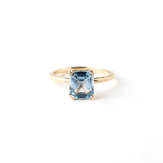 Kennedy Ring - 2.04 Carat Light Blue Emerald Cut Sapphire