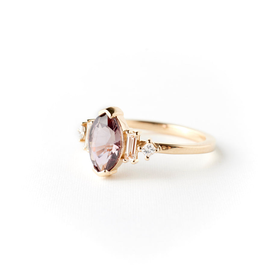 Josie Ring - 1.68 Carat Plum Colored Marquise Sapphire