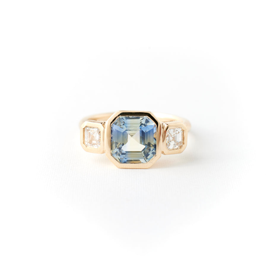 Ivy Ring - 2.54 Carat Blue-Yellow Asscher Sapphire