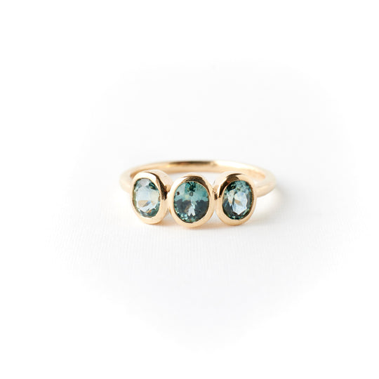 Amara Ring No. 3 - Teal Blue Sapphires