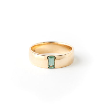 Larkin Band - .43 Carat Teal Emerald Cut Sapphire