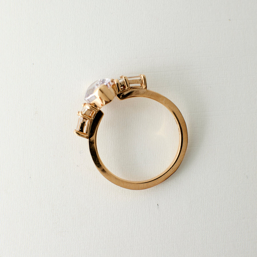 Juliette Ring - 2.03 Carat Pink Custom Cut Marquise Sapphire