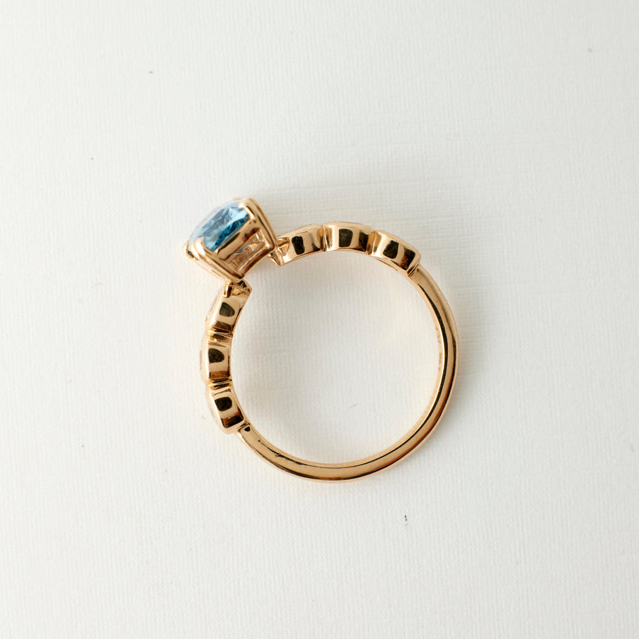 Elsie Ring - 2.02 Carat Pale Blue Elongated Cushion Sapphire