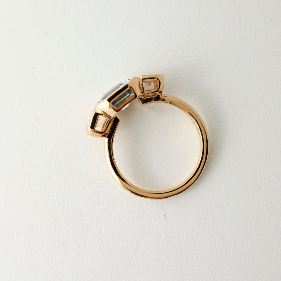 Ivy Ring - 2.54 Carat Blue-Yellow Asscher Sapphire