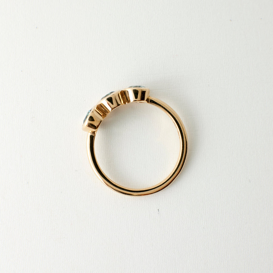 Amara Ring No. 3 - Teal Blue Sapphires