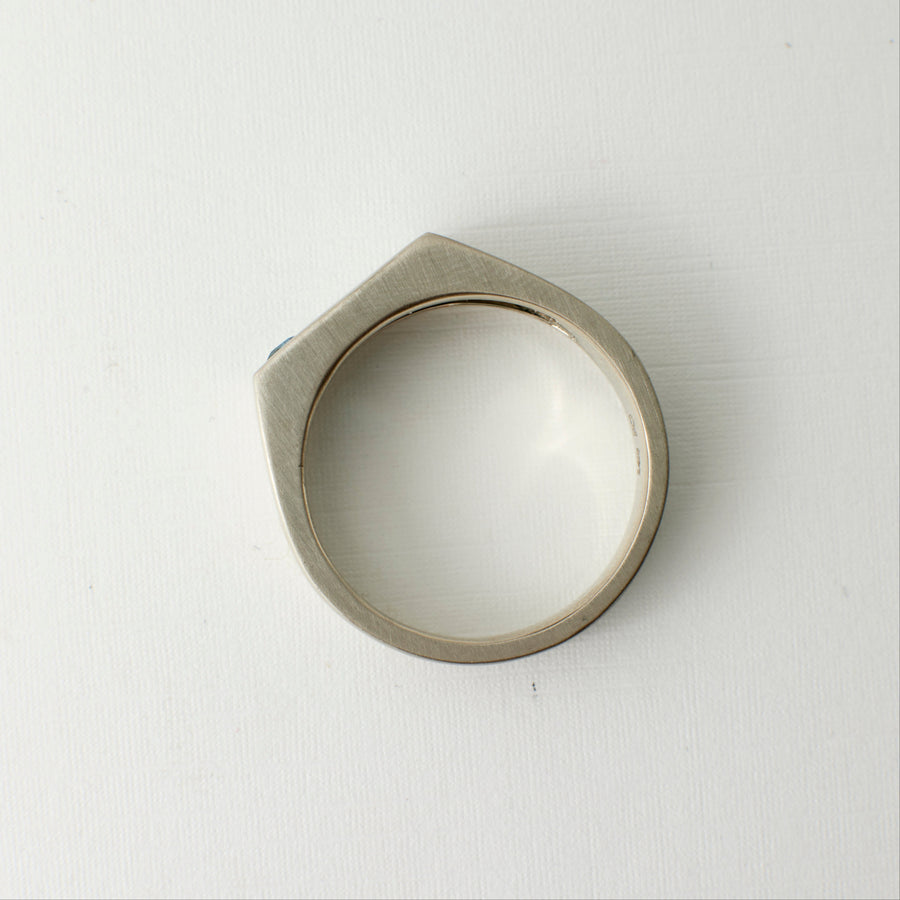 Hayes Band - 0.23 Carat Deep Blue Baguette Sapphire