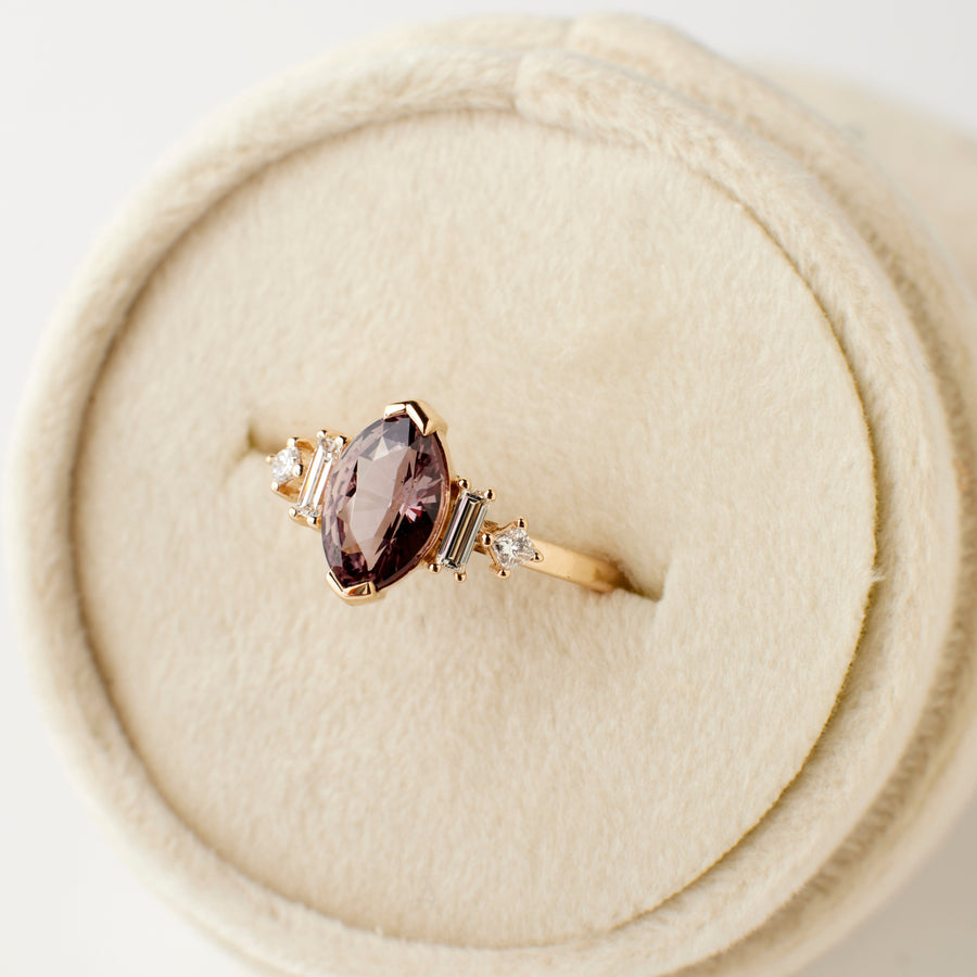 Josie Ring - 1.68 Carat Plum Colored Marquise Sapphire