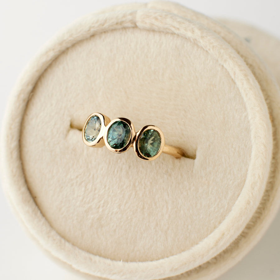 Amara Ring No. 1  - Teal Sapphires