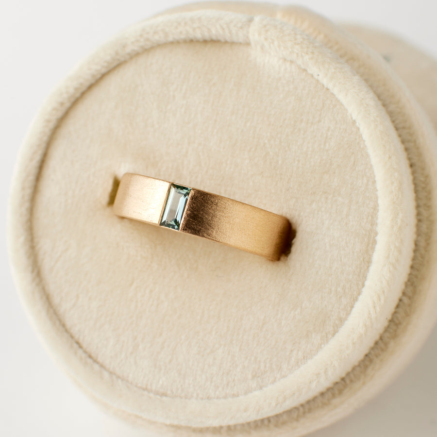 Ellis Band - 0.23 Carat Icy Aqua Baguette Sapphire