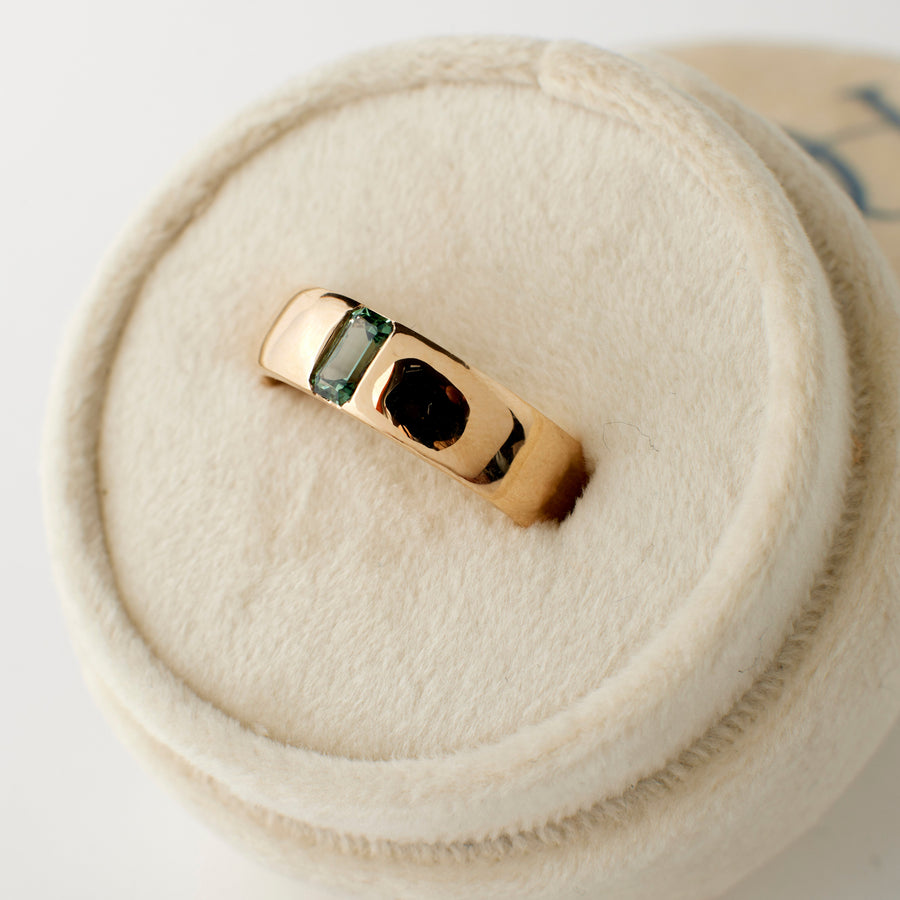 Larkin Band - .43 Carat Teal Emerald Cut Sapphire