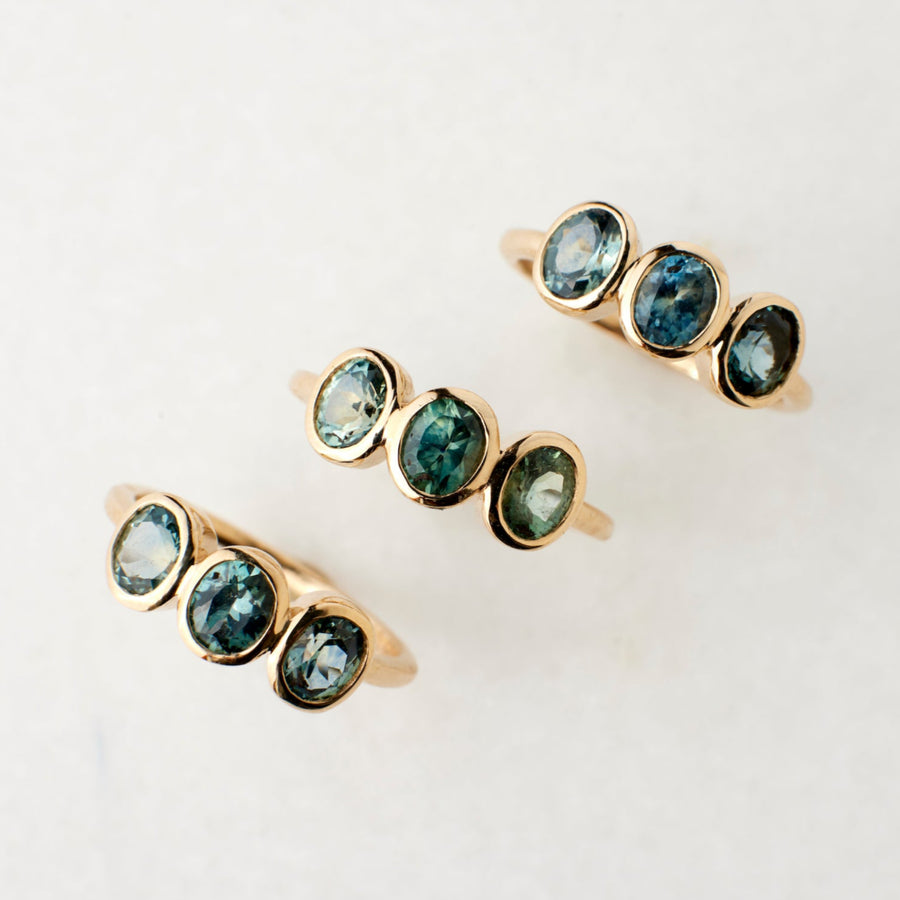 Amara Ring No. 1  - Teal Sapphires