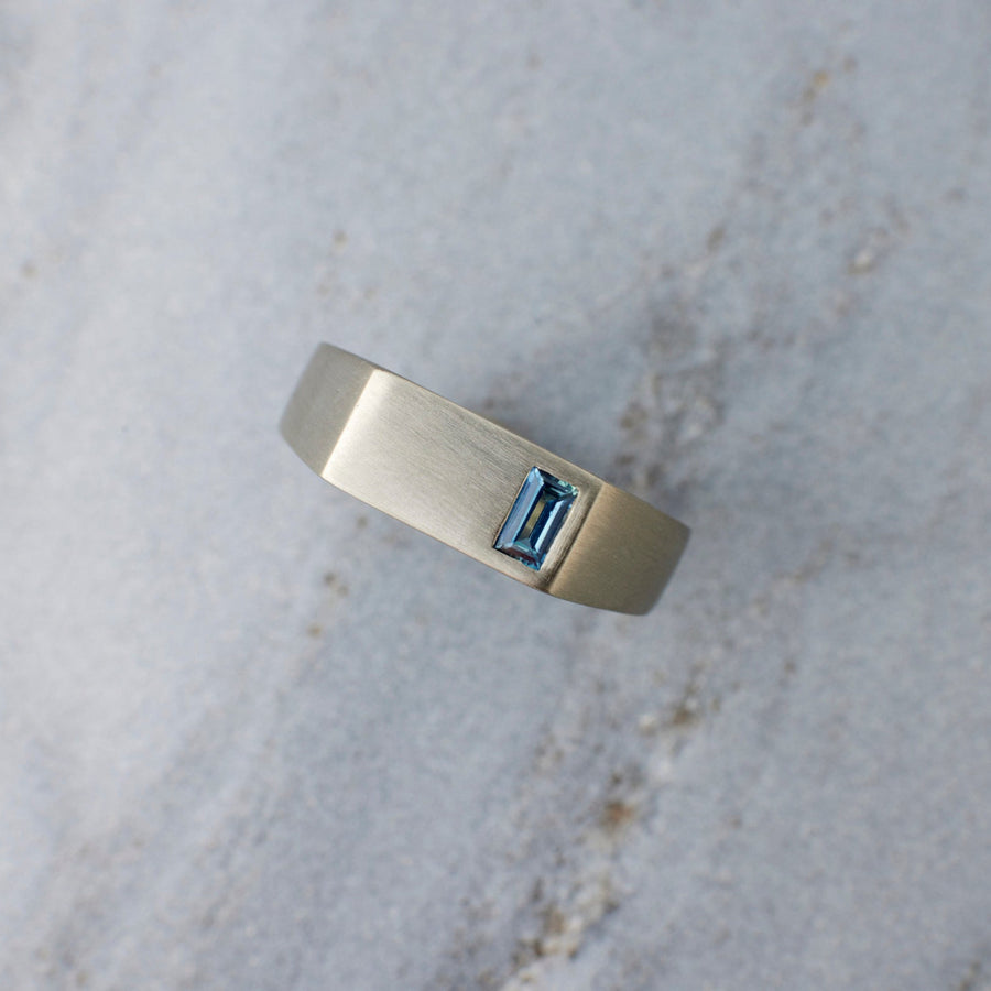 Hayes Band - 0.23 Carat Deep Blue Baguette Sapphire