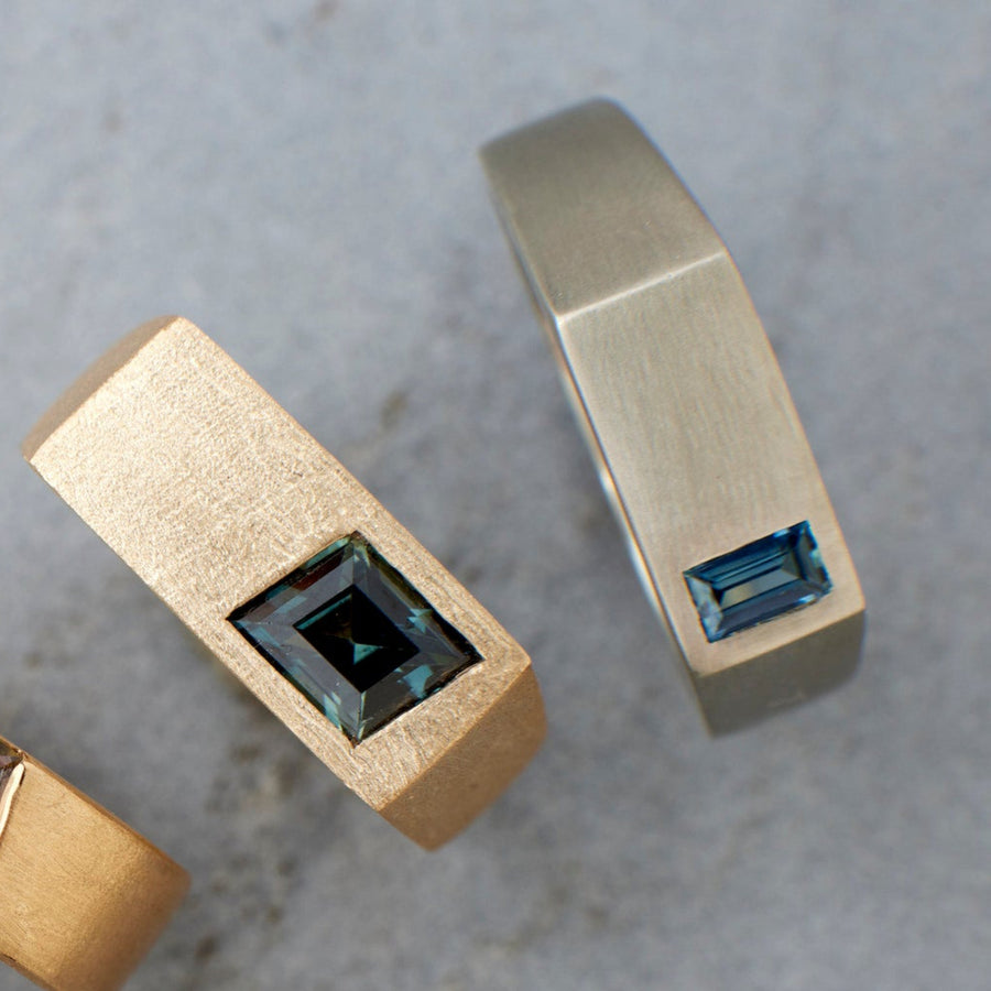 Hayes Band - 0.23 Carat Deep Blue Baguette Sapphire