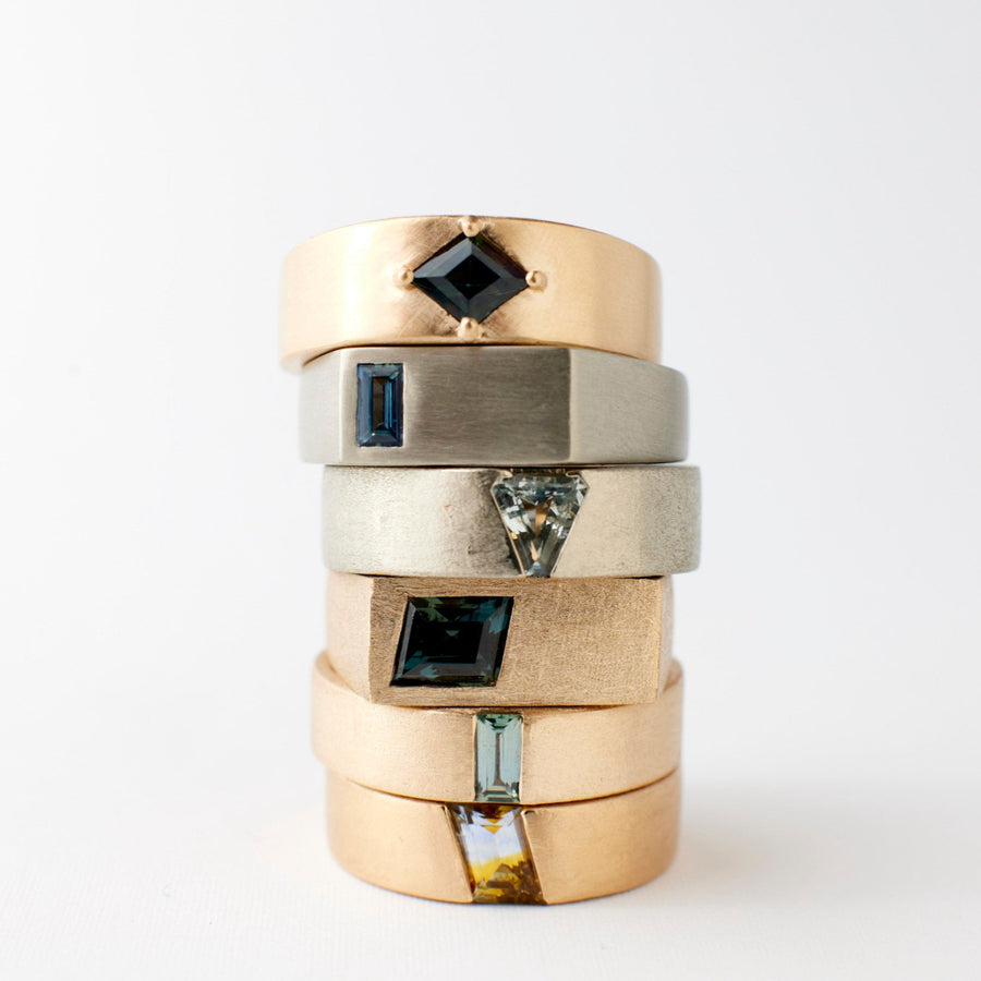 Hayes Band - 0.23 Carat Deep Blue Baguette Sapphire