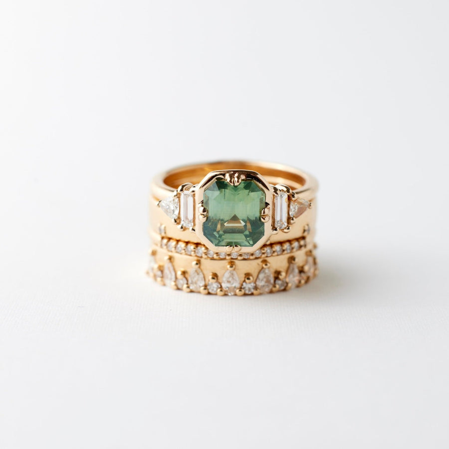 Emery Ring - 2.22 Carat Light Yellow Green Emerald Cut Sapphire