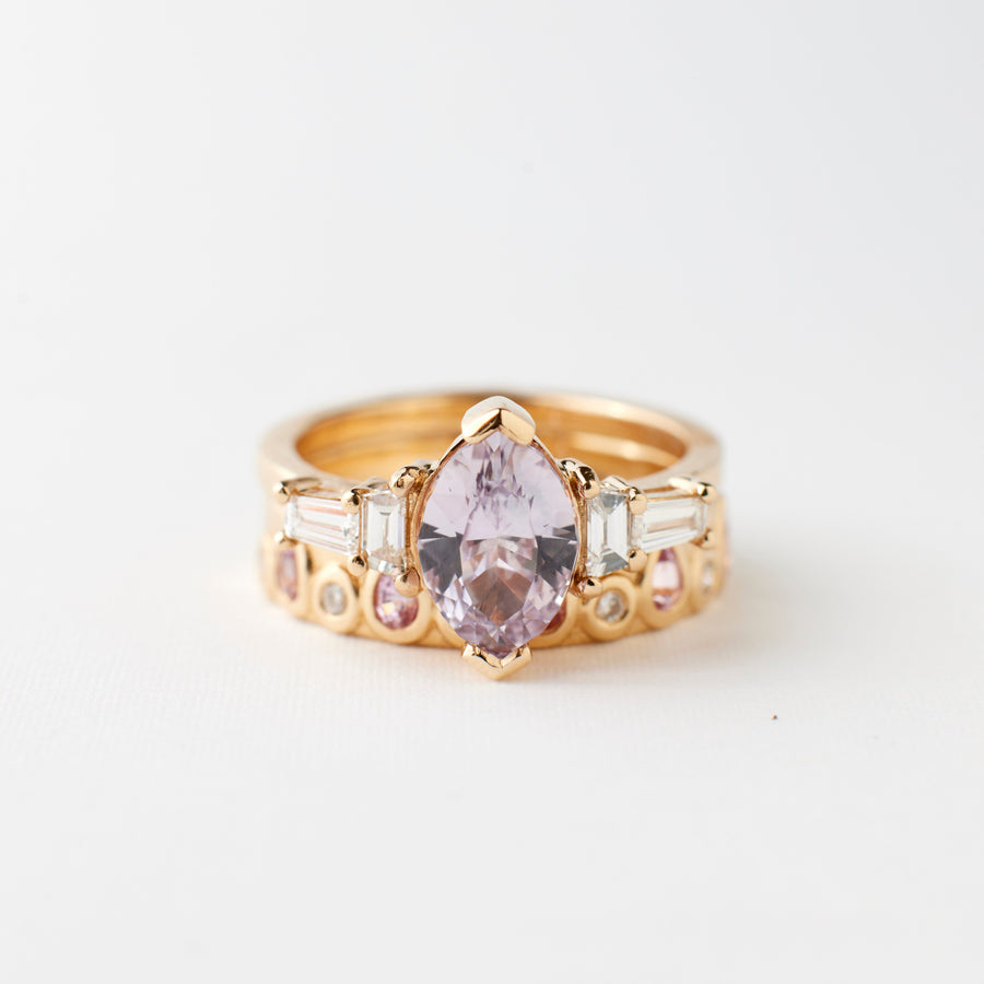 Juliette Ring - 2.03 Carat Pink Custom Cut Marquise Sapphire