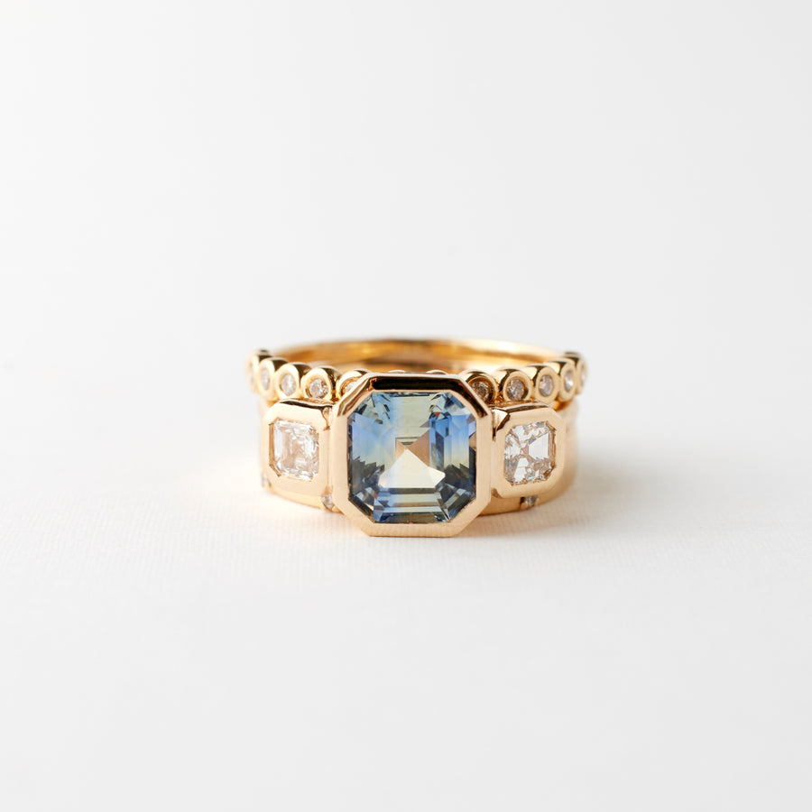 Ivy Ring - 2.54 Carat Blue-Yellow Asscher Sapphire