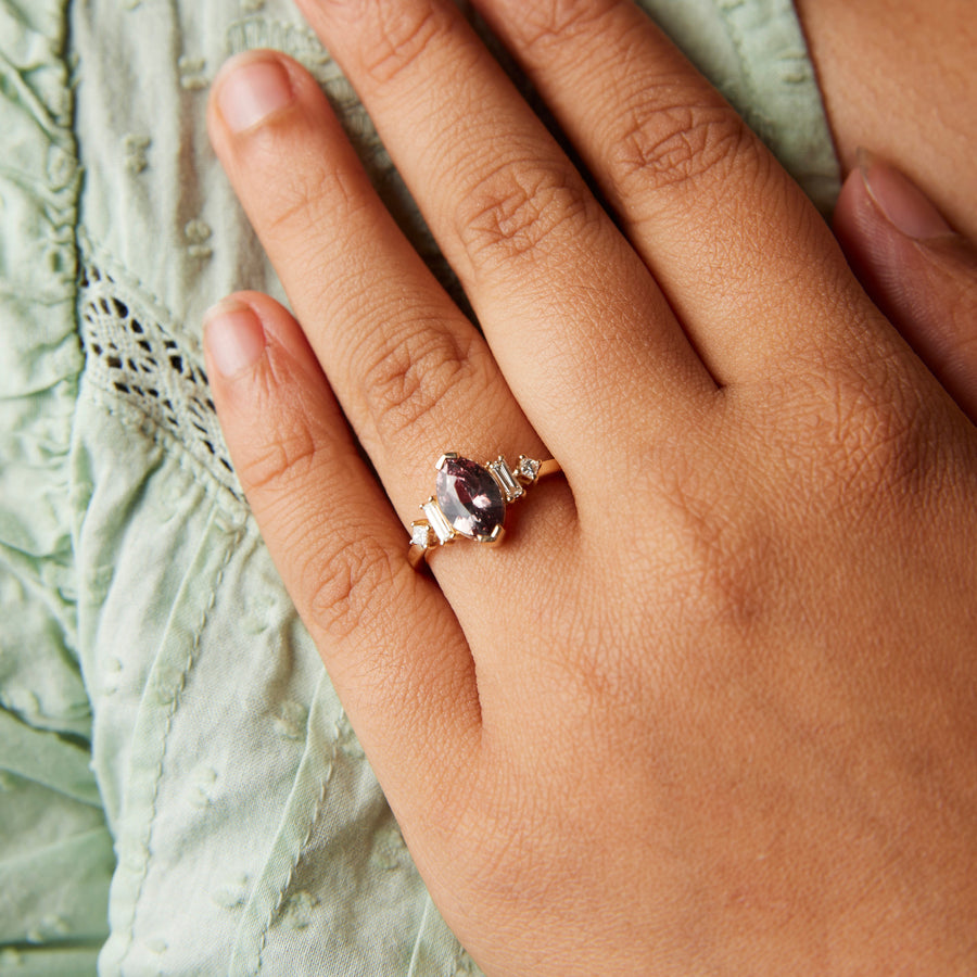 Josie Ring - 1.68 Carat Plum Colored Marquise Sapphire