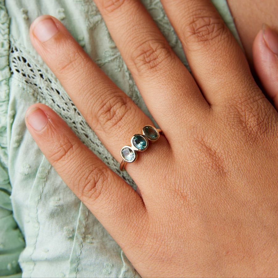 Amara Ring No. 1  - Teal Sapphires