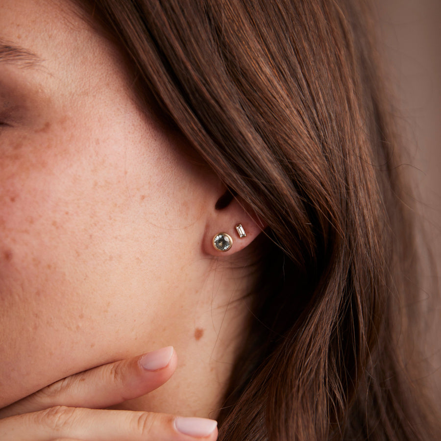 Joey Earrings No. 1 - Pale Seafoam Montana Sapphires