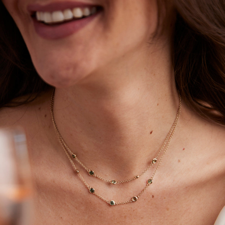 Juno Necklace - Green Sapphires