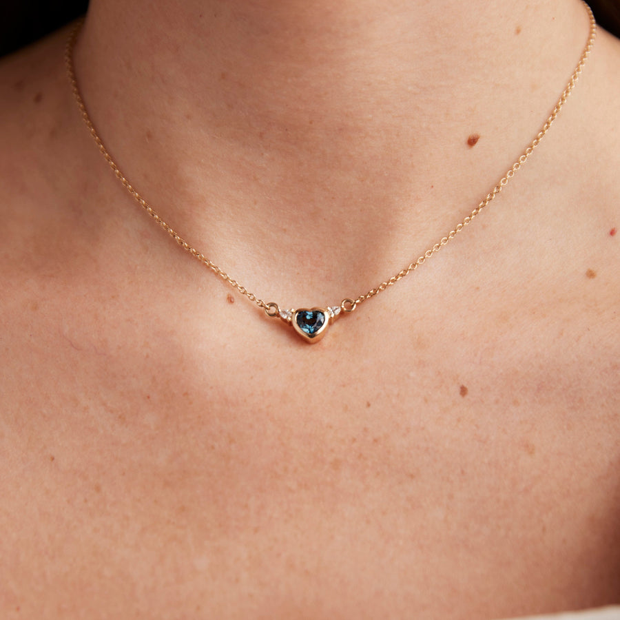 Paige Necklace - Heart Shaped Sapphire