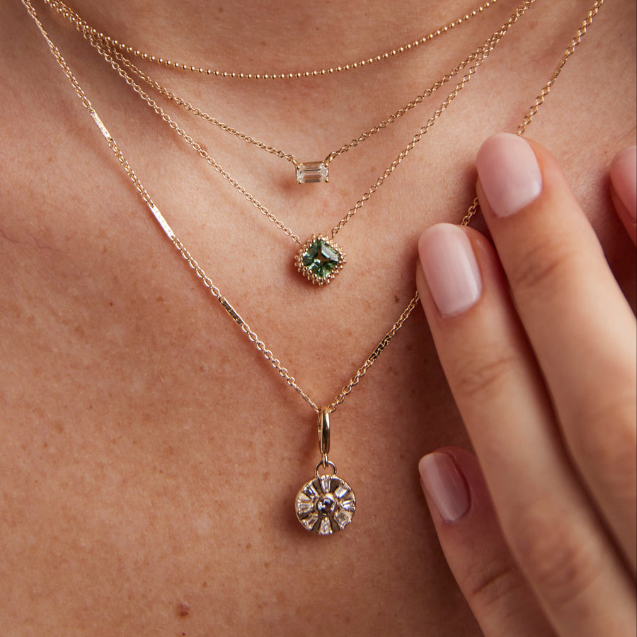 Dawn Pendant - Lavender-Grey Sapphire + Diamonds