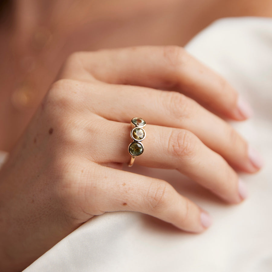 Lucia Ring - 2.12 Carat Montana Parti Sapphires