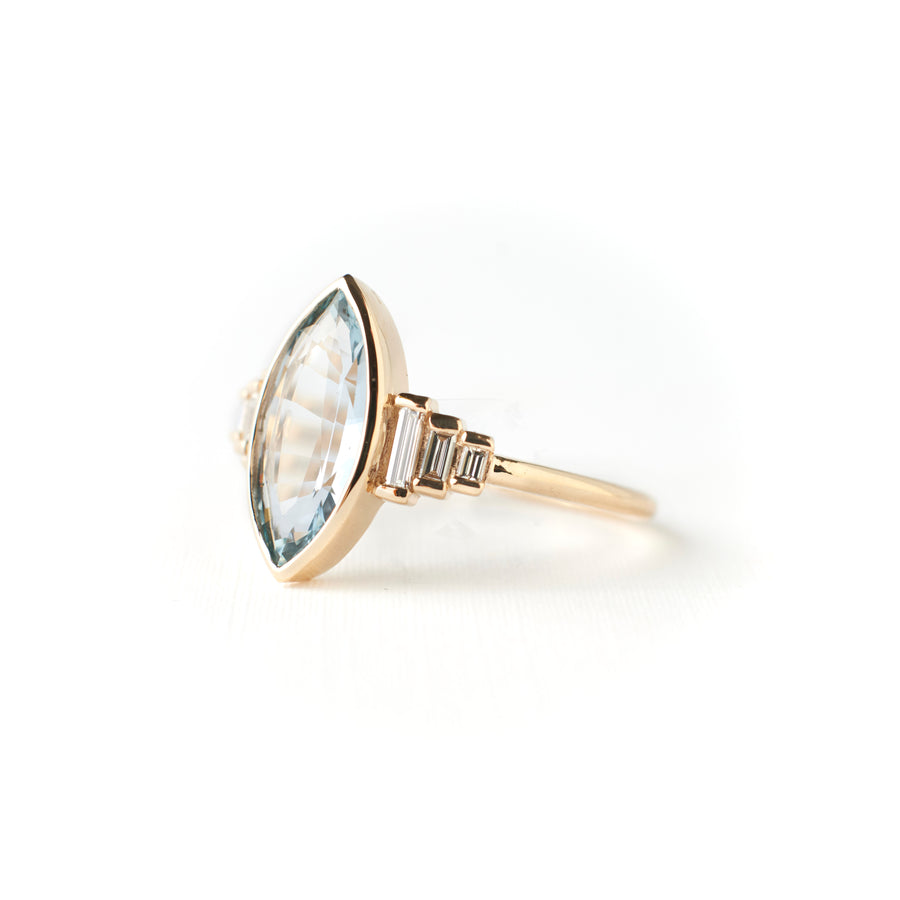 Nina Ring - 2.55 Carat Light Blue Marquise Sapphire