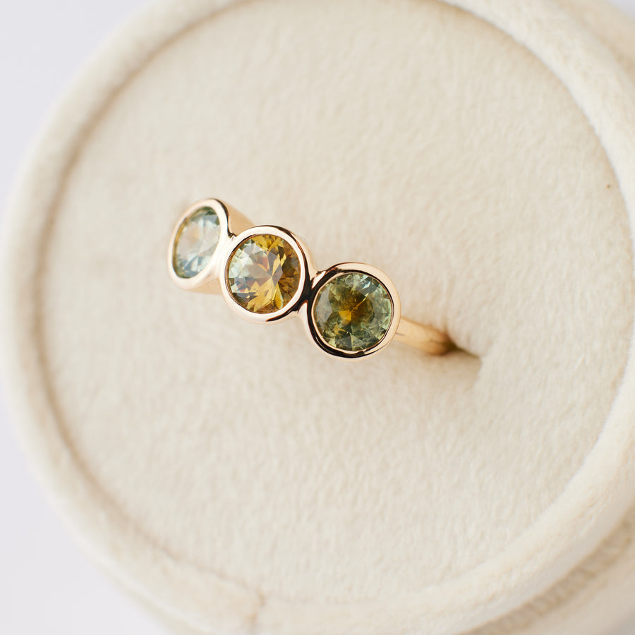 Lucia Ring - 2.12 Carat Montana Parti Sapphires