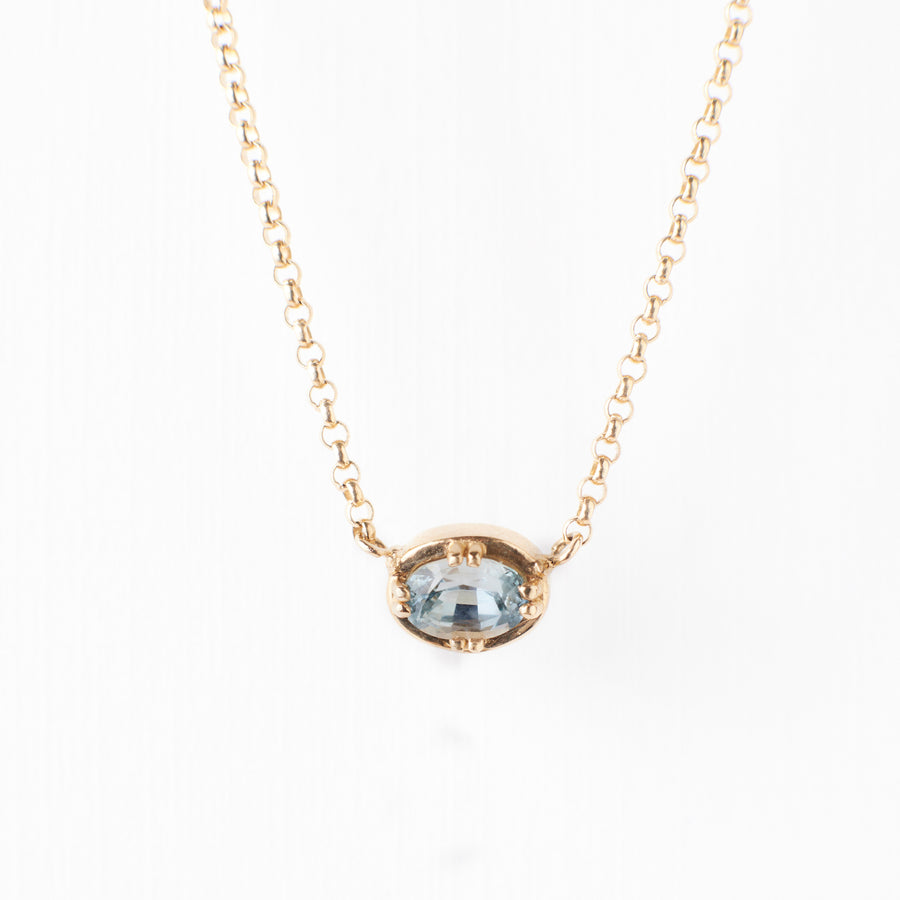 Fiona Necklace - Light Blue Montana Sapphire