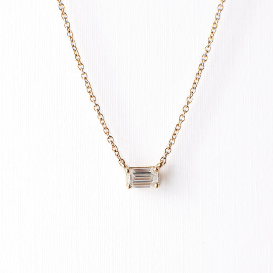 Chloe Necklace - Emerald Cut Diamond
