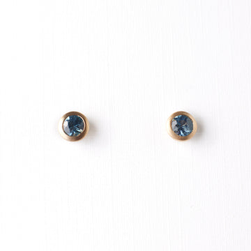 Joey Earrings No. 2 - Denim Blue Montana Sapphires