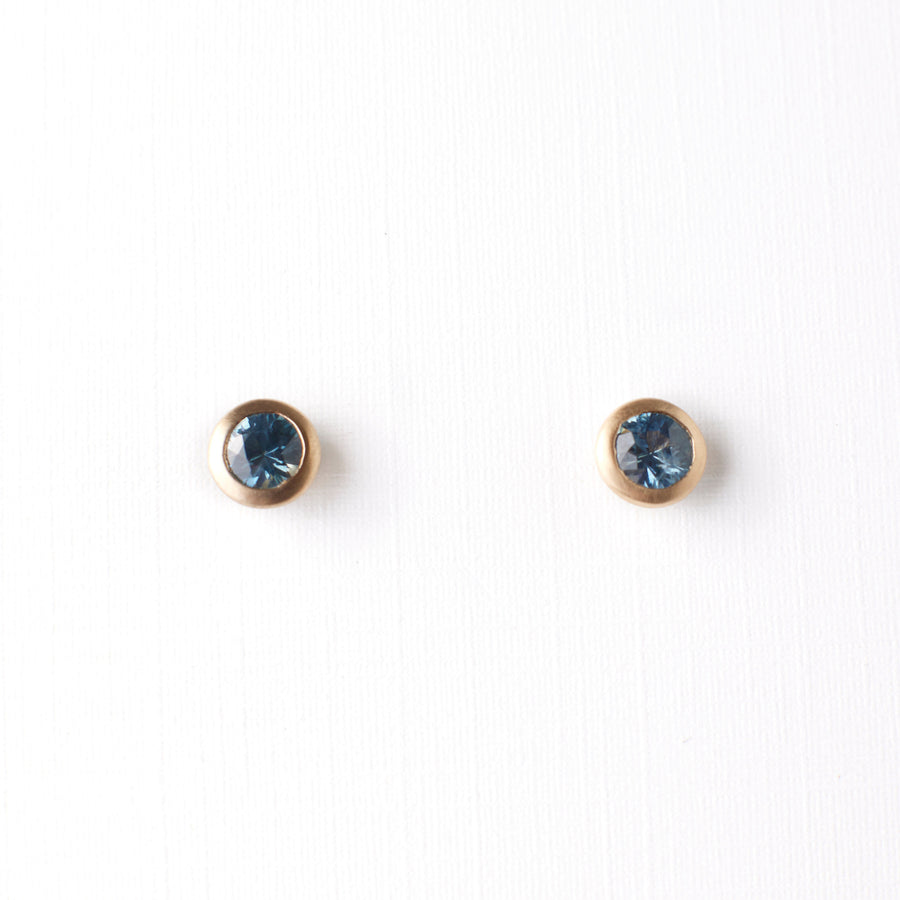 Joey Earrings No. 2 - Denim Blue Montana Sapphires