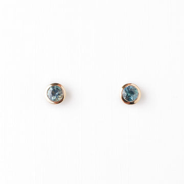 Joey Earrings No. 3 - Teal Blue Montana Sapphires