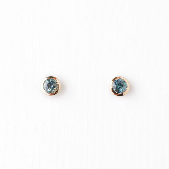 Joey Earrings No. 3 - Teal Blue Montana Sapphires