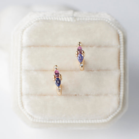 Lia Petite Hoops - Sapphires + Diamonds