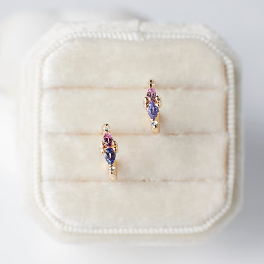 Lia Petite Hoops - Sapphires + Diamonds