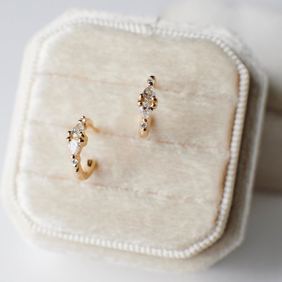 Lia Petite Hoops - Diamonds