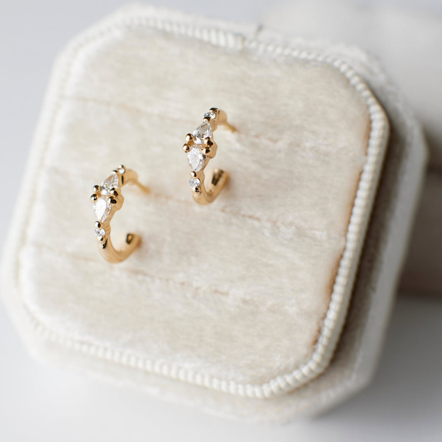 Lia Petite Hoops - Diamonds