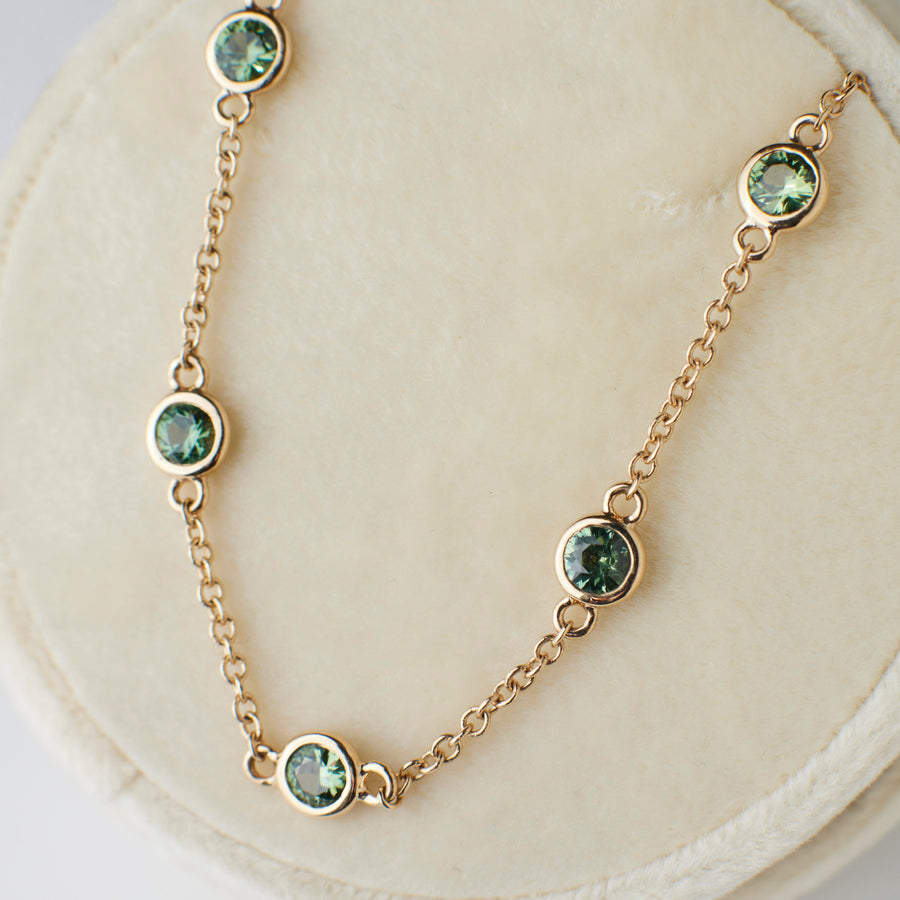 Juno Necklace - Green Sapphires