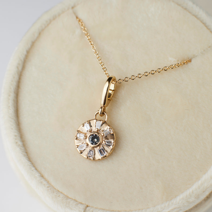 Dawn Pendant - Lavender-Grey Sapphire + Diamonds