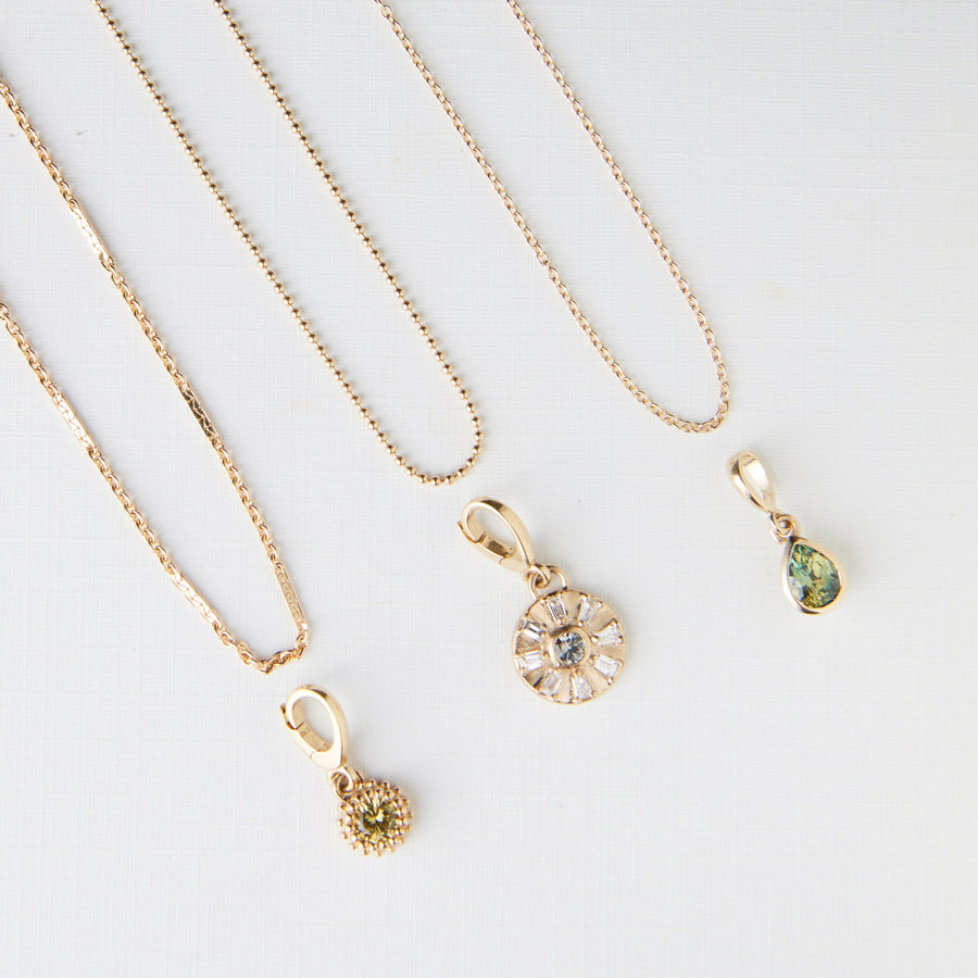 Dawn Pendant - Lavender-Grey Sapphire + Diamonds