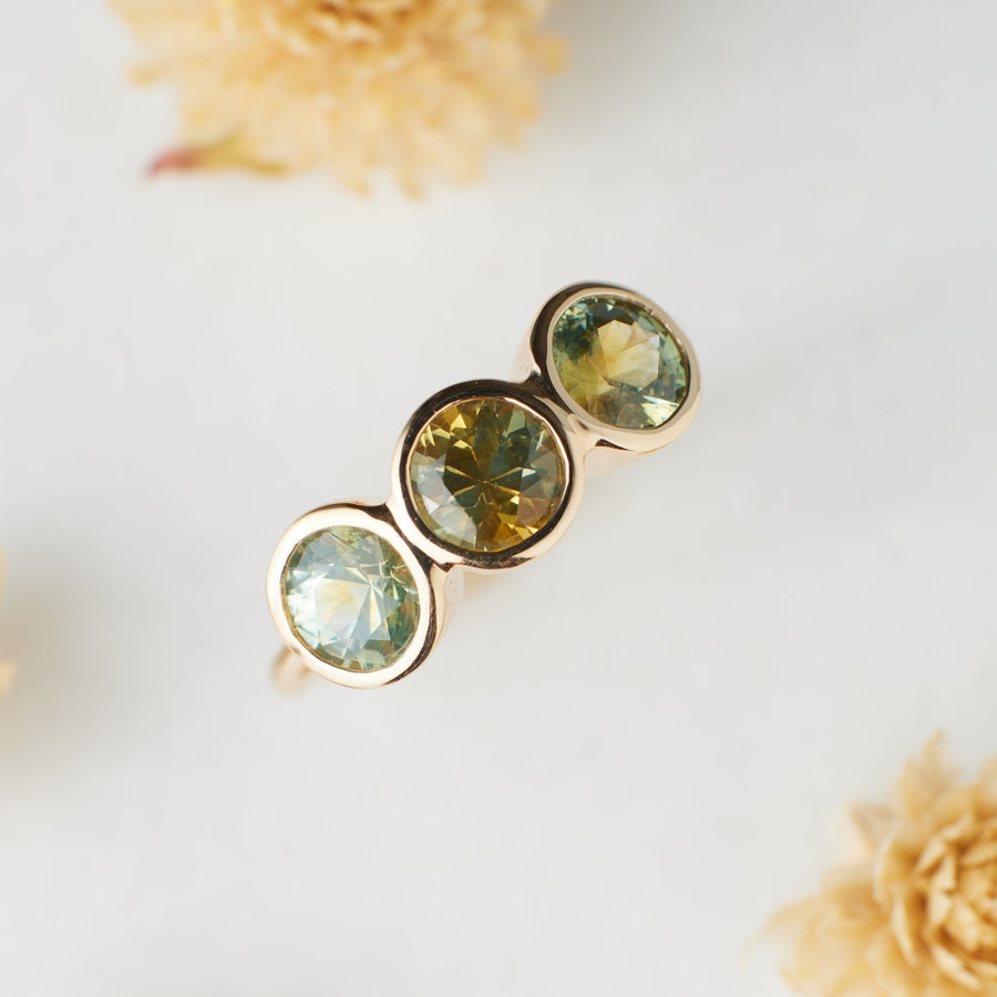 Lucia Ring - 2.12 Carat Montana Parti Sapphires