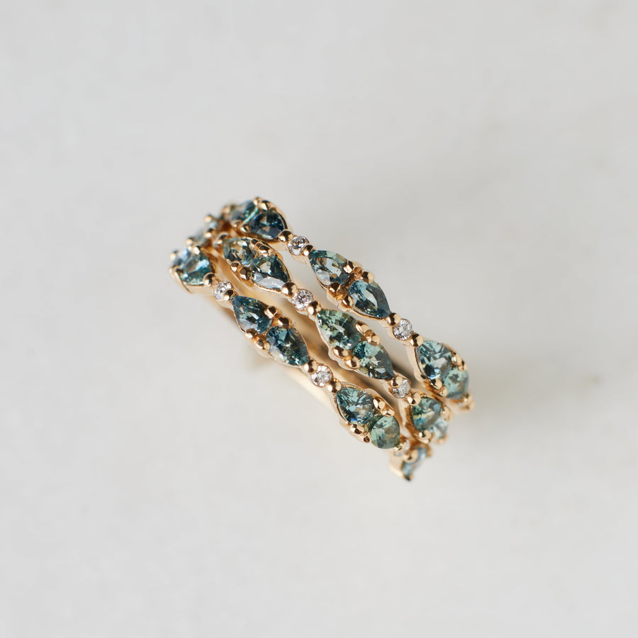 Willow Ring - Teal Sapphires