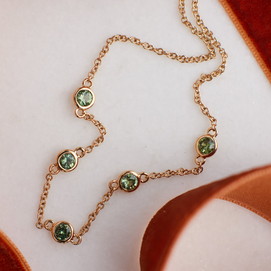 Juno Necklace - Green Sapphires