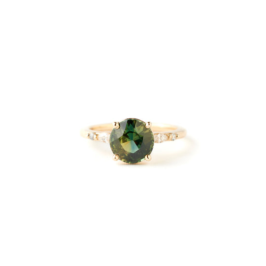 Nova Ring - 2.09 Yellow Green Round Sapphire
